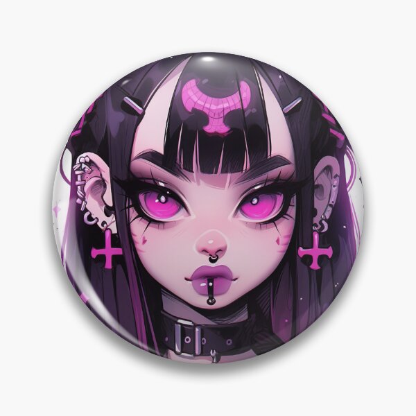 Item preview, Cute Pierced Pink Goth Anime Girl designed and sold by bubblegoth.