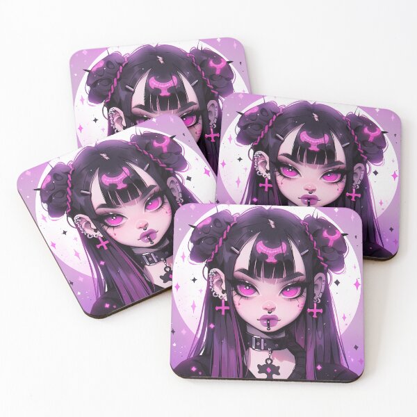 Item preview, Cute Pierced Pink Goth Anime Girl designed and sold by bubblegoth.