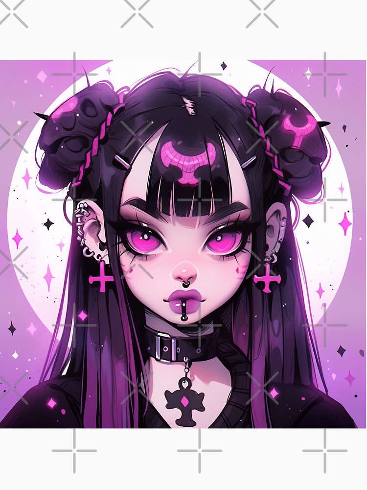 Cute Pierced Pink Goth Anime Girl Essential T-Shirt for Sale by