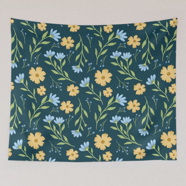 Item preview, Blooming flowers seamless pattern designed and sold by pinkyfish1010.