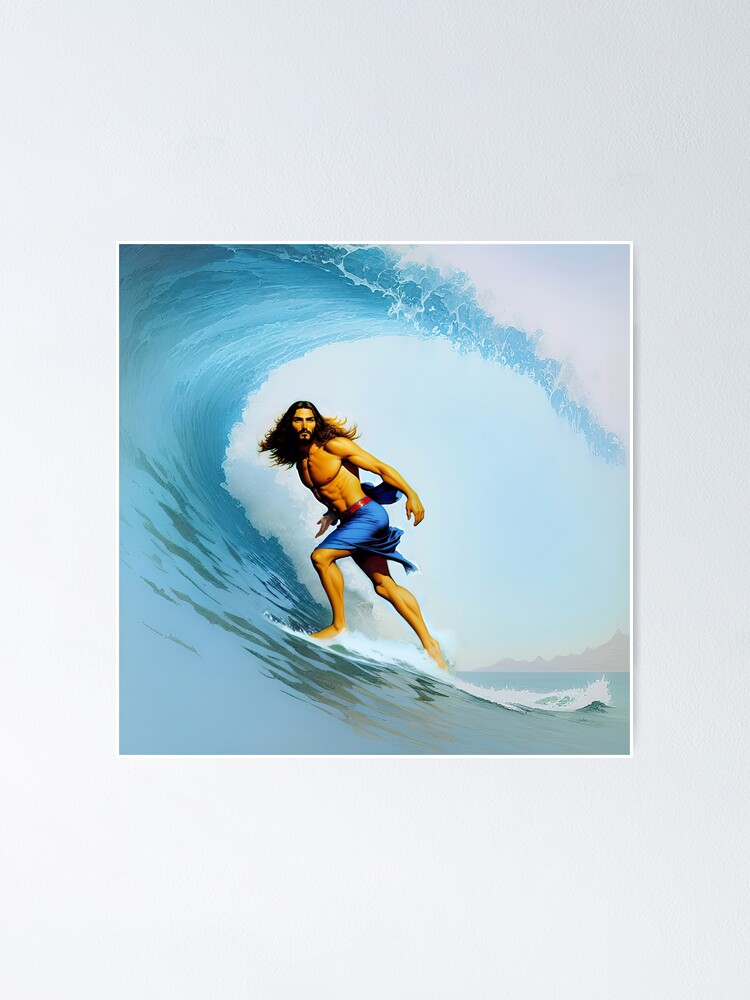 With Jesus You can Surf on Life's Waves {Poster} With Jesus You can Surf on Life's Waves {Poster}
