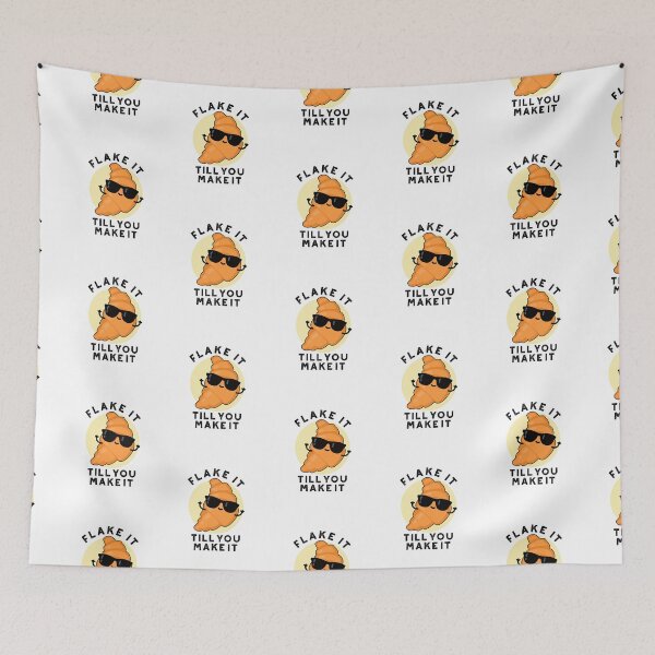 Item preview, Flake It Till You Make It Funny Croissant Puns  designed and sold by punnybone.