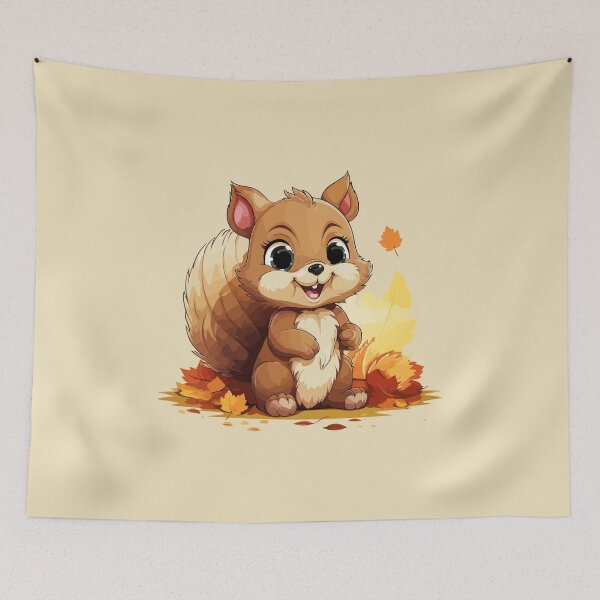 Item preview, cute squirrel in autumn leaves designed and sold by G-M-Creations-.
