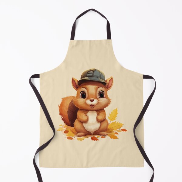 Item preview, cute squirrel with autumn leaves designed and sold by G-M-Creations-.