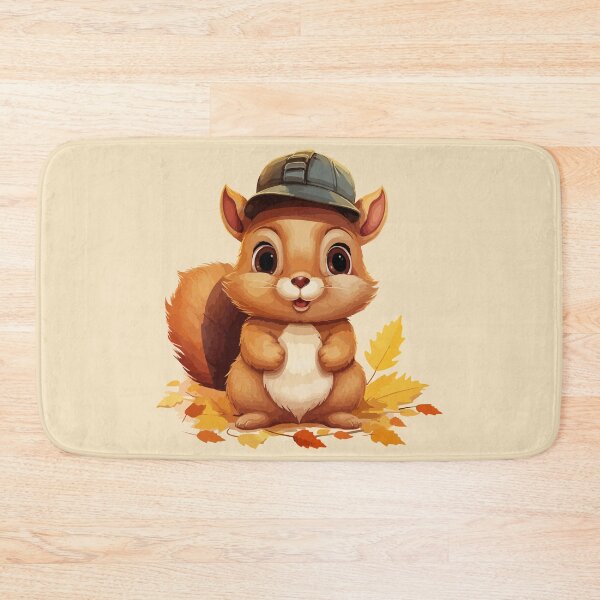 Item preview, cute squirrel with autumn leaves designed and sold by G-M-Creations-.