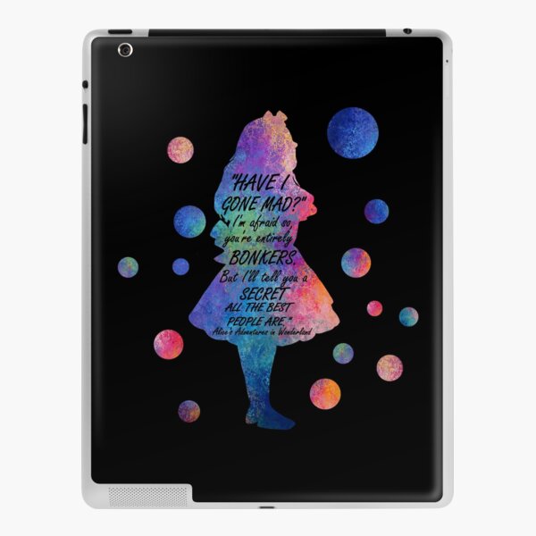 Colorful Alice In Wonderland Bonkers Quote iPad Skin