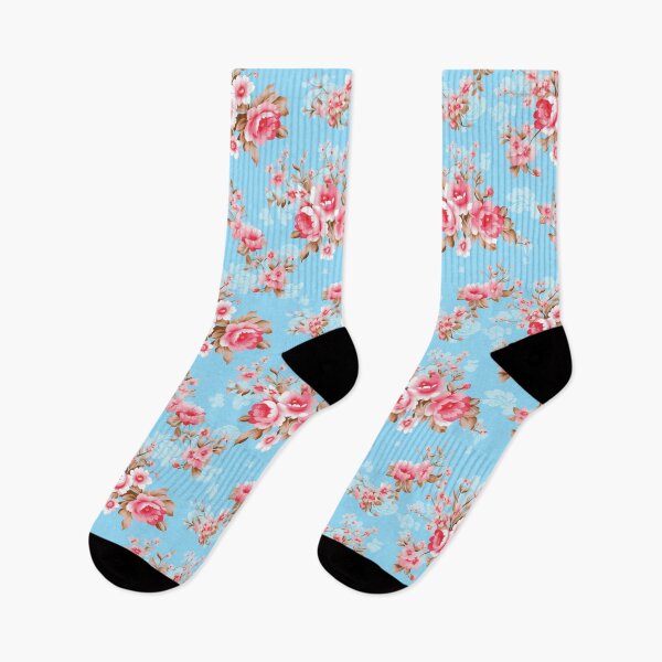 Item preview, pattern seamless water flower colorful retro red on blue backgroud designed and sold by sippapas.
