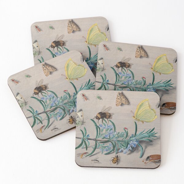 Item preview, Insects and a Sprig of Rosemary - Vintage Flemish Painting designed and sold by HistorySimple.