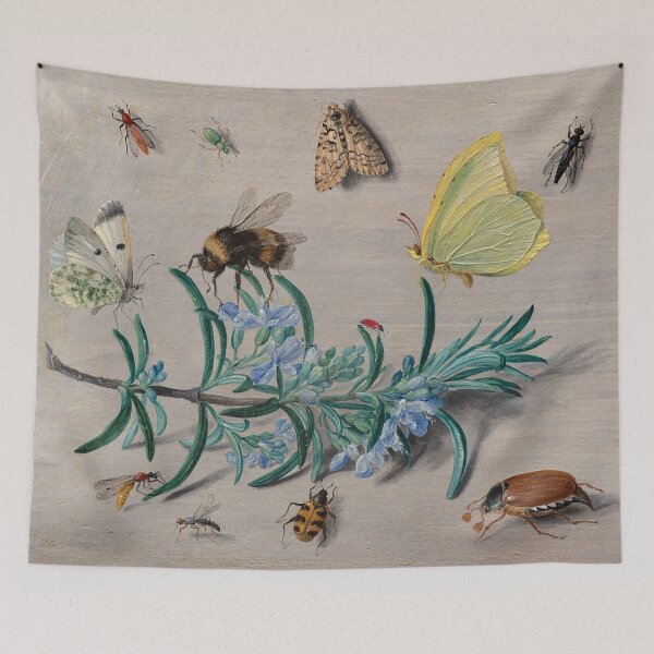 Item preview, Insects and a Sprig of Rosemary - Vintage Flemish Painting designed and sold by HistorySimple.