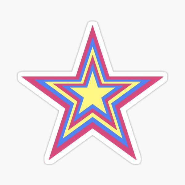 5 Point Bloated Star Sticker - Buy 1 Get 1 Free - Christmas Star Decal -  BOGO