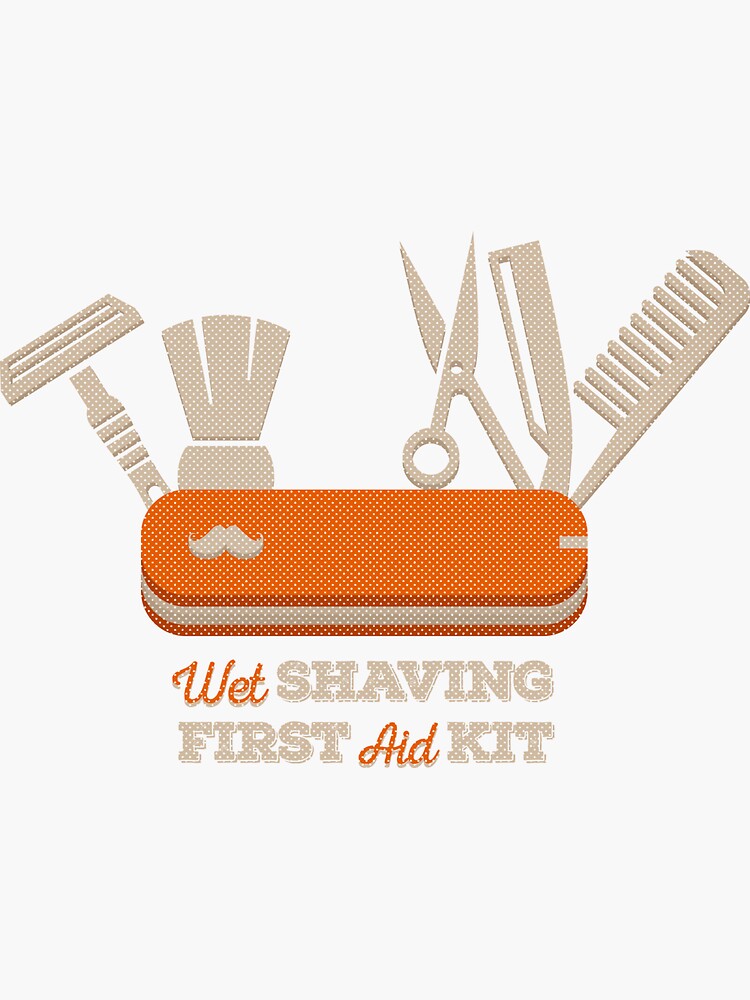 "Wet Shaving First Aid Kit" Sticker by dachswerk Redbubble
