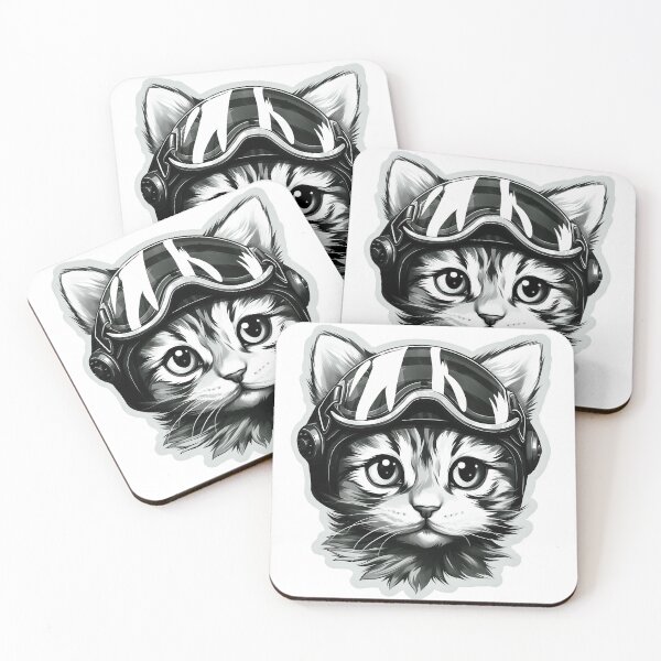 Item preview, cat funny color black and whtie waterclor,wear glasses designed and sold by sippapas.