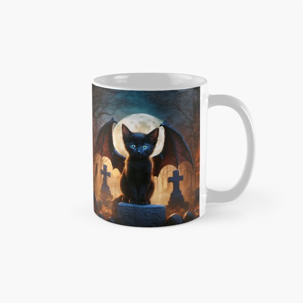 Item preview, A Black Dragon Kitten Sitting in a Graveyard designed and sold by Lava Tigers Art.