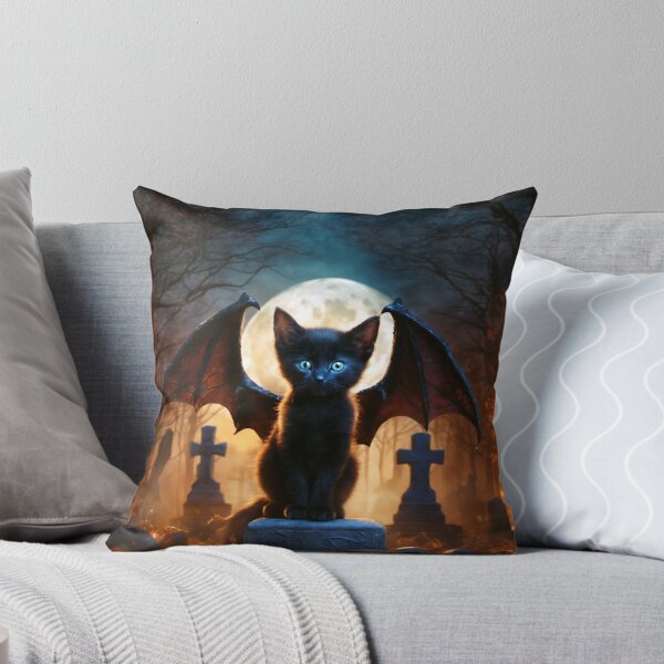 Item preview, A Black Dragon Kitten Sitting in a Graveyard designed and sold by Lava Tigers Art.