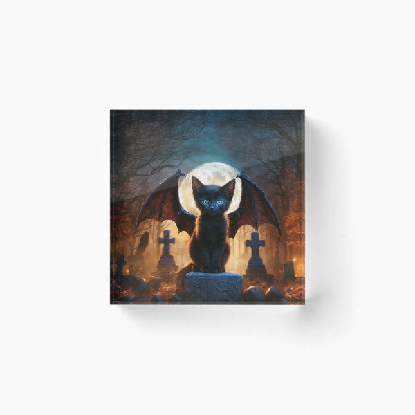 Item preview, A Black Dragon Kitten Sitting in a Graveyard designed and sold by Lava Tigers Art.