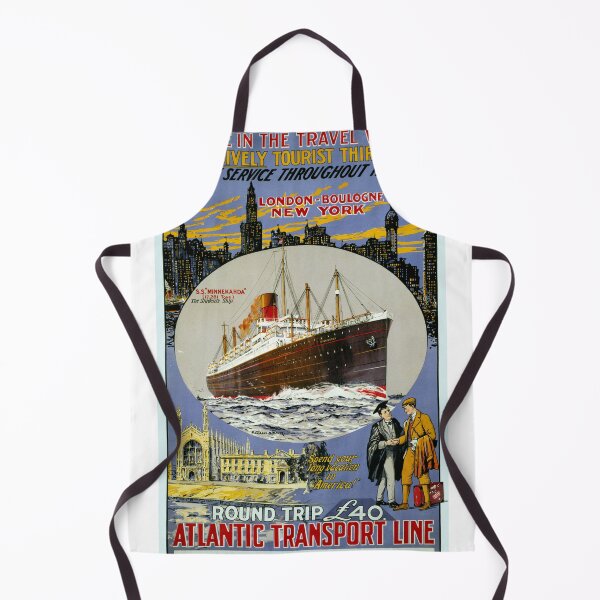 Item preview, STK502123A-Vintage travel poster for Atlantic Transport Line, New York to London, circa 1920. designed and sold by StocktrekImages.