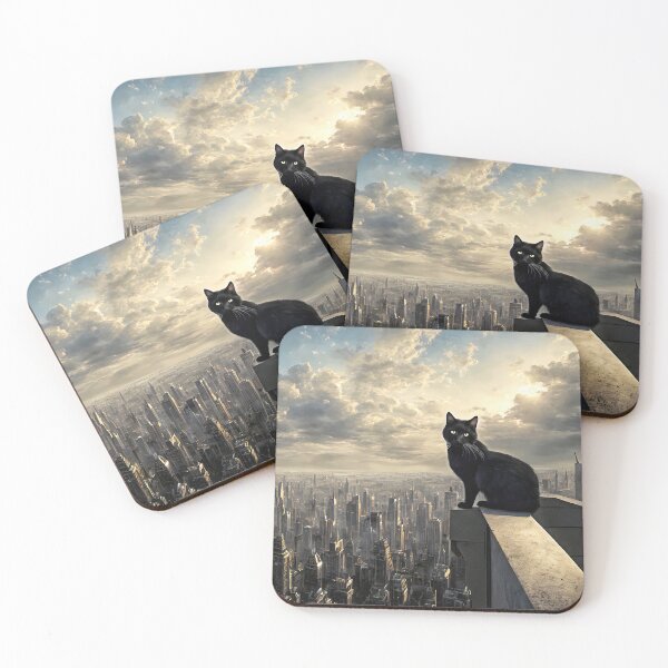 Item preview, Black Cat Overlooking New York designed and sold by Elisabeth Lucas.