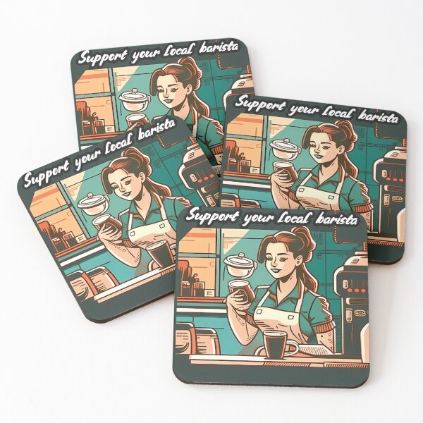 Item preview, Support Your Local Barista designed and sold by QuantumPalette.