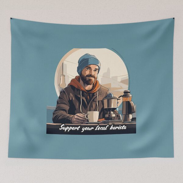 Item preview, Support Your Local Barista designed and sold by QuantumPalette.