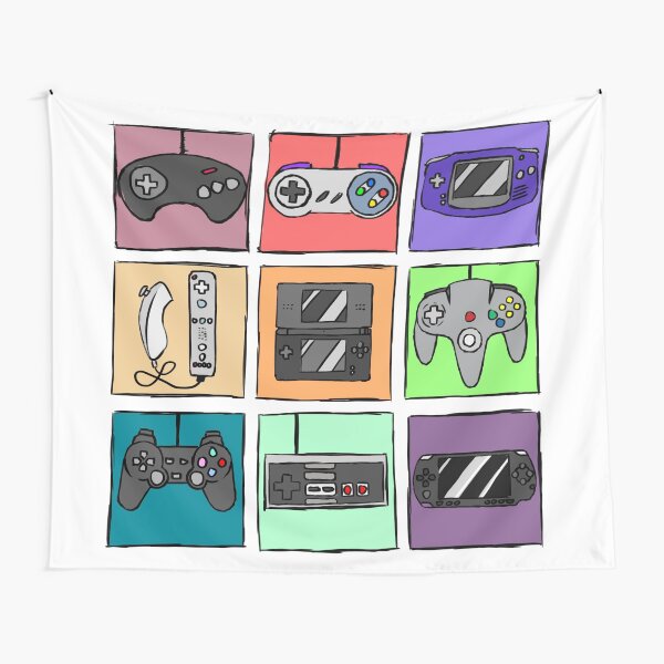 Game Controllers - Nintendo and Sony Tapestry