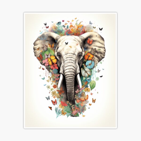 Elephant in Flower Jungle Bath Mat Waterproof Bathroom Rugs