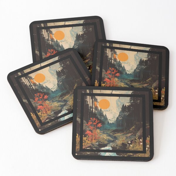Item preview, Forest collage square designed and sold by global-designz.