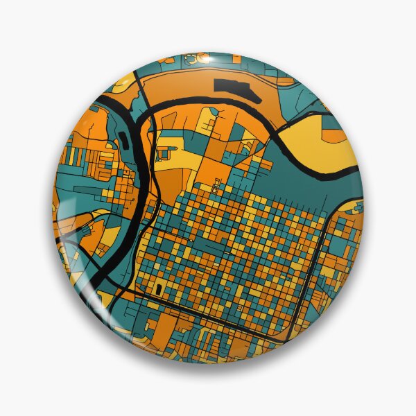 Item preview, Sacramento Map Pattern in Orange & Teal designed and sold by PatternMaps.