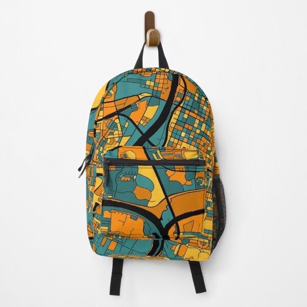 Item preview, Sacramento Map Pattern in Orange & Teal designed and sold by PatternMaps.