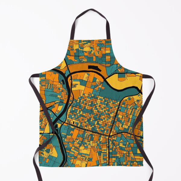 Item preview, Sacramento Map Pattern in Orange & Teal designed and sold by PatternMaps.