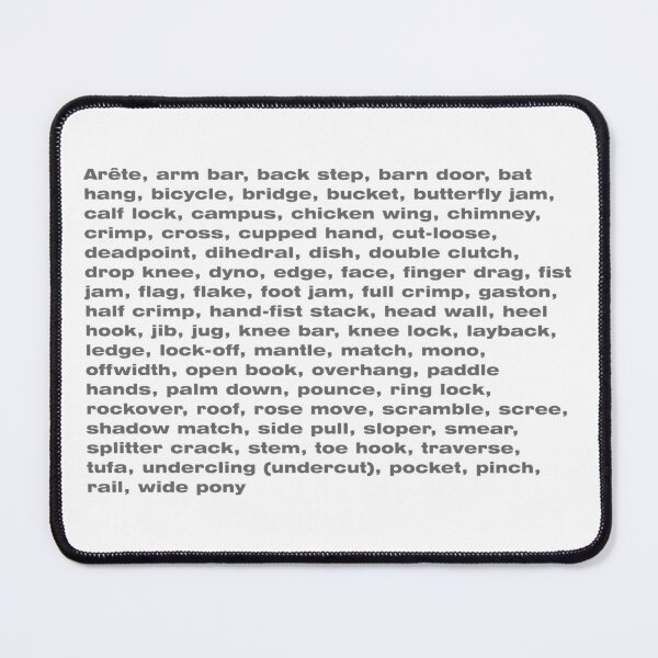 Item preview, Rock Climbing lingo list: Rock features and climbing movement  designed and sold by leandroscholz.