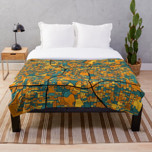 Item preview, San Antonio Map Pattern in Orange & Teal designed and sold by PatternMaps.