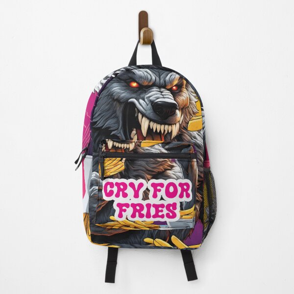 Item preview, terrible werewolf eats french fries, retro, horror designed and sold by Mauswohn.