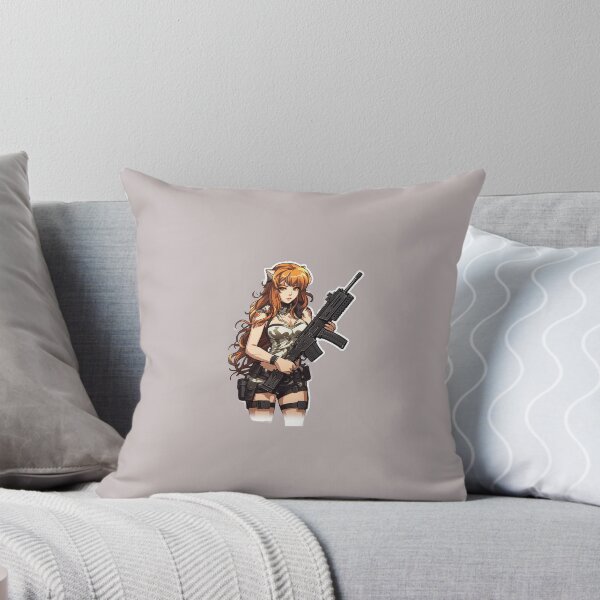 Item preview, Anime Redhead Lady With M-16 designed and sold by TheTactical.