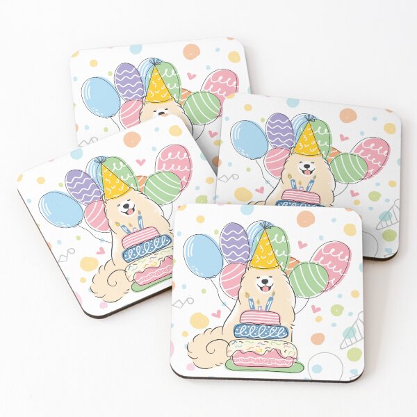 Item preview, Biscuit White Samoyed Dog Birthday Party designed and sold by Lulupainting.