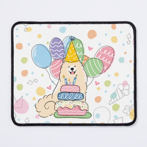 Item preview, Biscuit White Samoyed Dog Birthday Party designed and sold by Lulupainting.