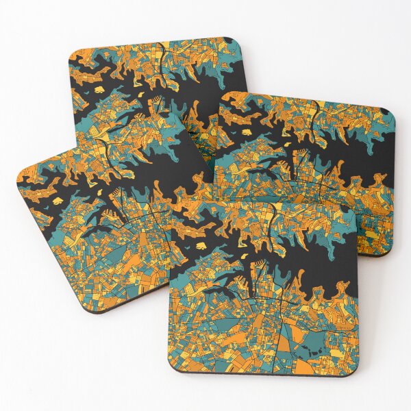 Item preview, Sydney Map Pattern in Orange & Teal designed and sold by PatternMaps.