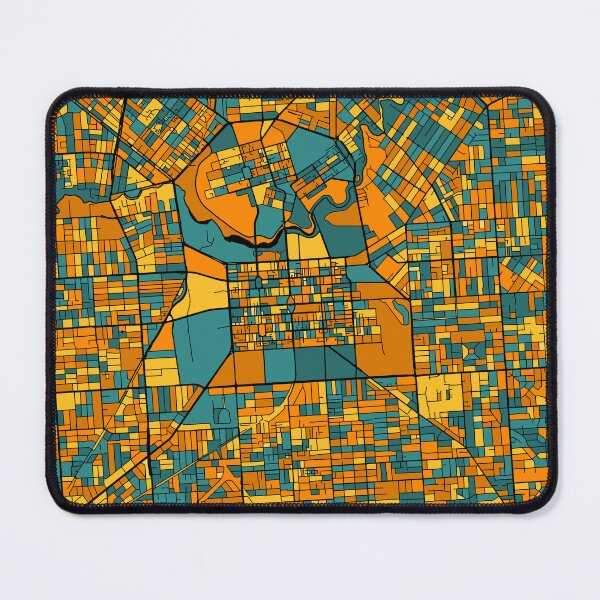 Item preview, Adelaide Map Pattern in Orange & Teal designed and sold by PatternMaps.