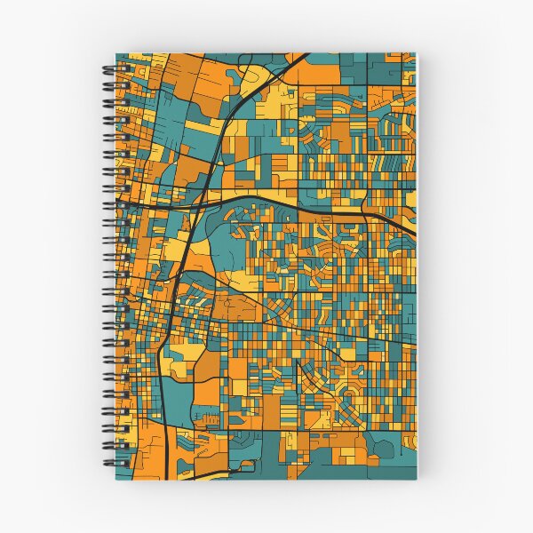 Item preview, Albuquerque Map Pattern in Orange & Teal designed and sold by PatternMaps.