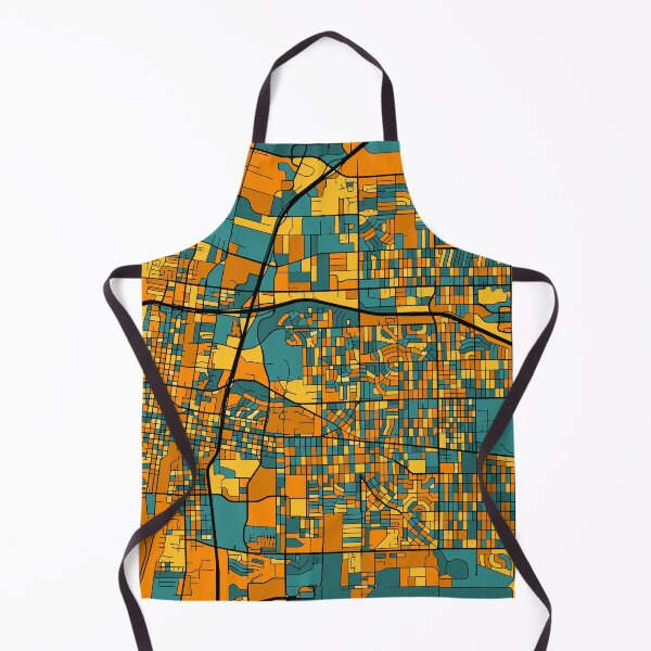 Item preview, Albuquerque Map Pattern in Orange & Teal designed and sold by PatternMaps.