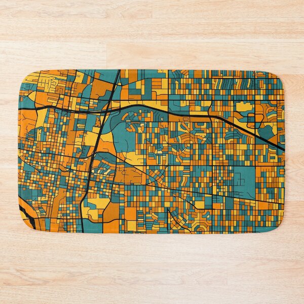 Item preview, Albuquerque Map Pattern in Orange & Teal designed and sold by PatternMaps.