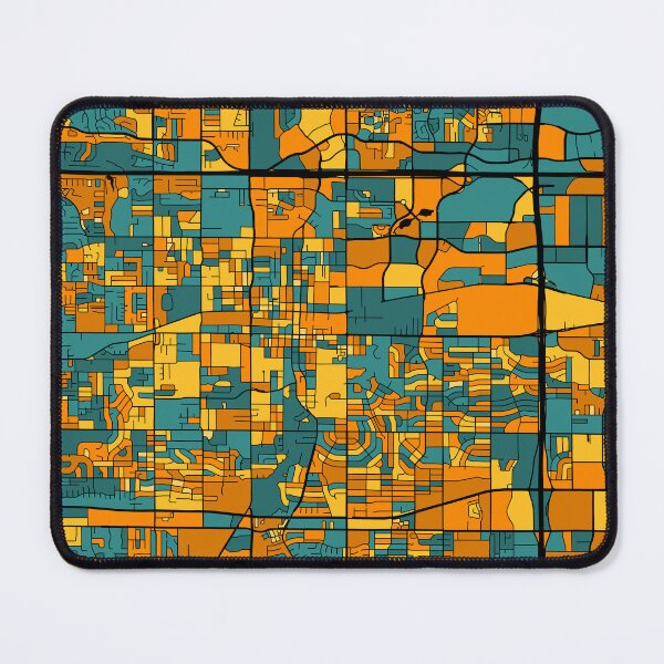 Item preview, Arlington Map Pattern in Orange & Teal designed and sold by PatternMaps.