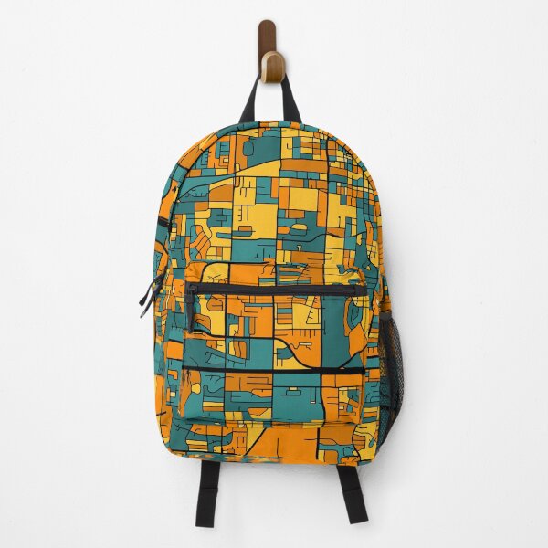 Item preview, Arlington Map Pattern in Orange & Teal designed and sold by PatternMaps.