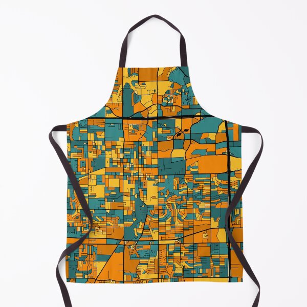 Item preview, Arlington Map Pattern in Orange & Teal designed and sold by PatternMaps.