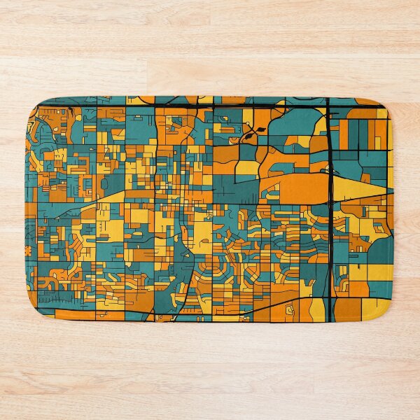 Item preview, Arlington Map Pattern in Orange & Teal designed and sold by PatternMaps.