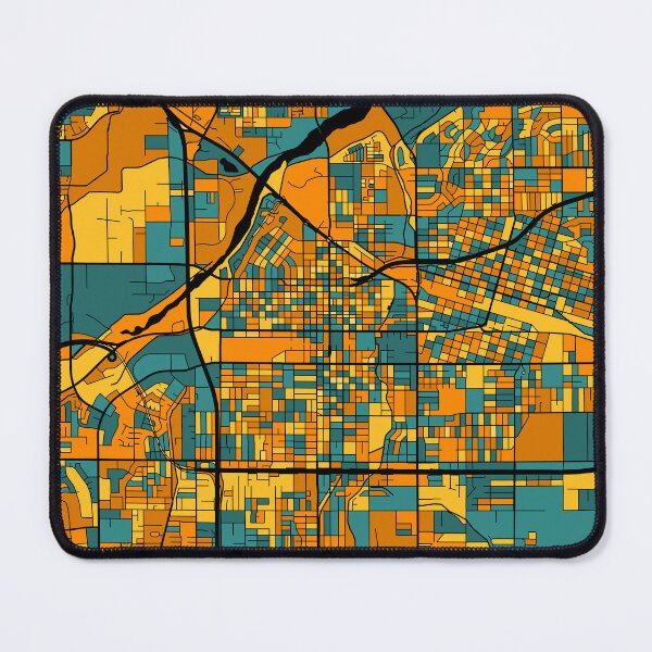 Item preview, Bakersfield Map Pattern in Orange & Teal designed and sold by PatternMaps.
