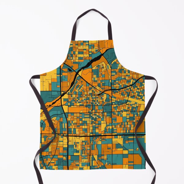 Item preview, Bakersfield Map Pattern in Orange & Teal designed and sold by PatternMaps.