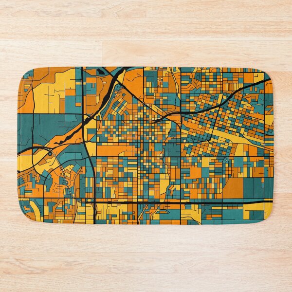 Item preview, Bakersfield Map Pattern in Orange & Teal designed and sold by PatternMaps.