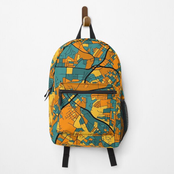 Item preview, Charlotte Map Pattern in Orange & Teal designed and sold by PatternMaps.