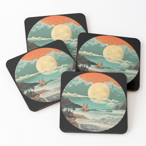Item preview, Beach collage round designed and sold by global-designz.