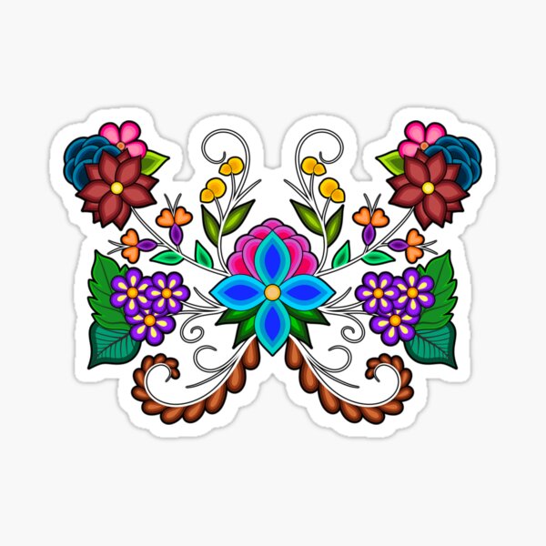Item preview, Large Blue Ojibwe Floral Motif designed and sold by ojiberishdsgns.
